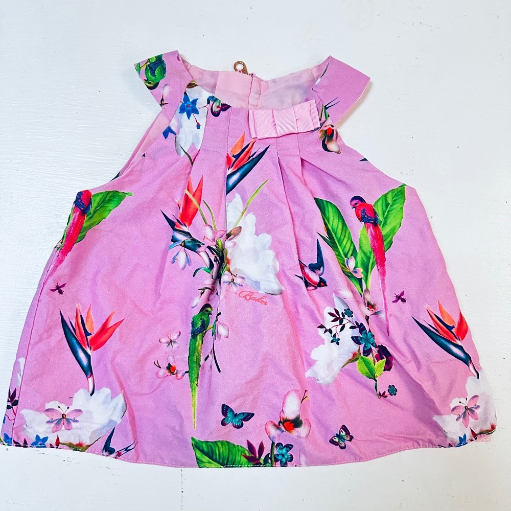 floral baker dress with birds design size 12-18